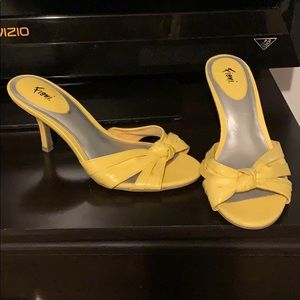 Yellow slip on heels